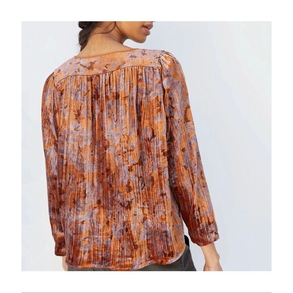 Anthropologie Faustine Velvet Peasant Blouse - Picture 3 of 10